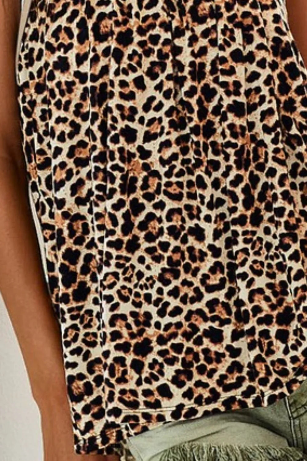 BiBi Leopard Print Jersey Knit Cami Top - Women's Stretchy Sleeveless Tank for Casual Wear, Night Out & Summer Outfits