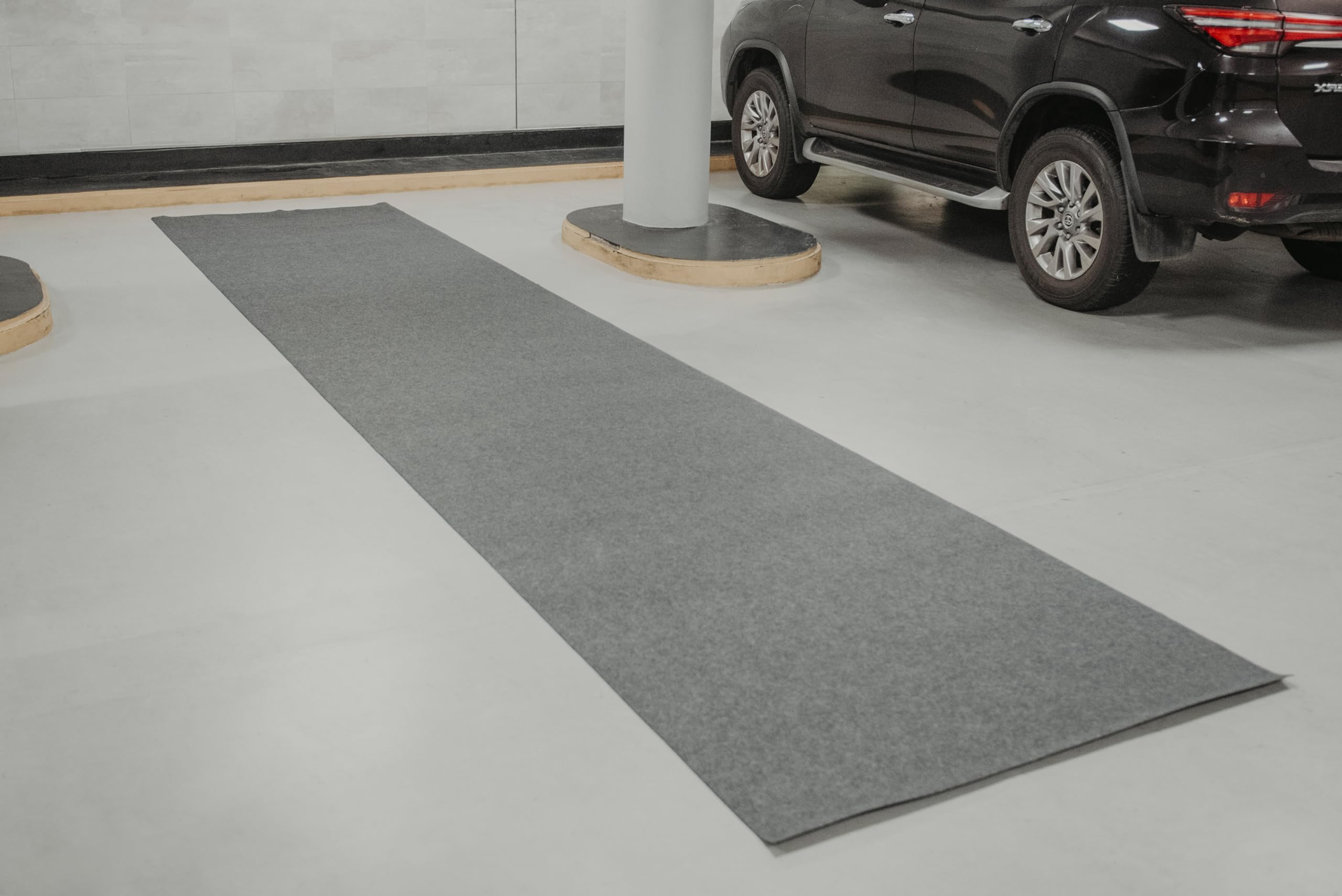 Waterproof Runner Rug & Garage Floor Mat - 2 Rolls (4'x19' Each) Non-Slip Rubber Backing for Cars, Vehicles, Hallway, Entryway, Home Gym - Includes Double-Sided Tape | Perfect for Indoor Floor Protection, Workshop Safety & Fitness Area Comfort