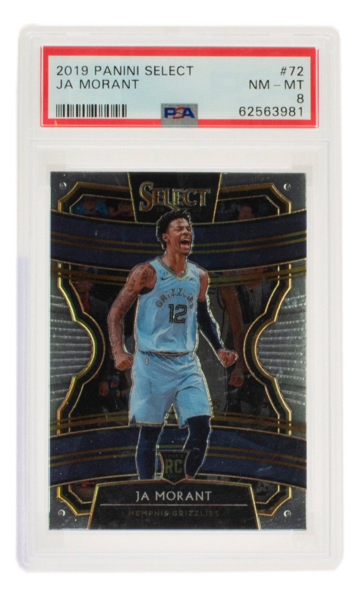 Ja Morant 2019 Panini Select #72 Memphis Grizzlies Rookie Basketball Card - Near Mint to Mint Condition (Grade 8) - Perfect for NBA Collectors, Sports Memorabilia Fans & Card Grading Enthusiasts