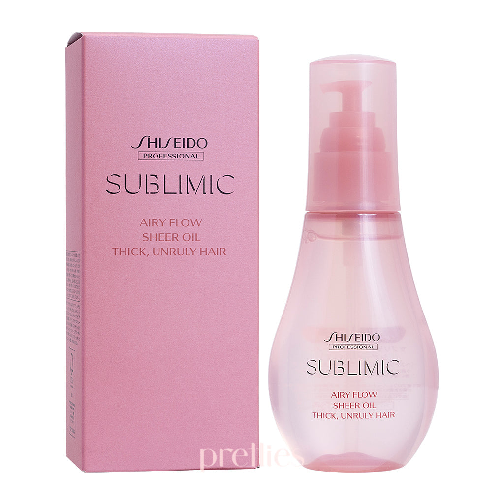 Shiseido SUBLIMIC Airy Flow Sheer Oil 100ml - Lightweight Hair Treatment for Frizz Control & Shine | Perfect for Daily Styling & Heat Protection