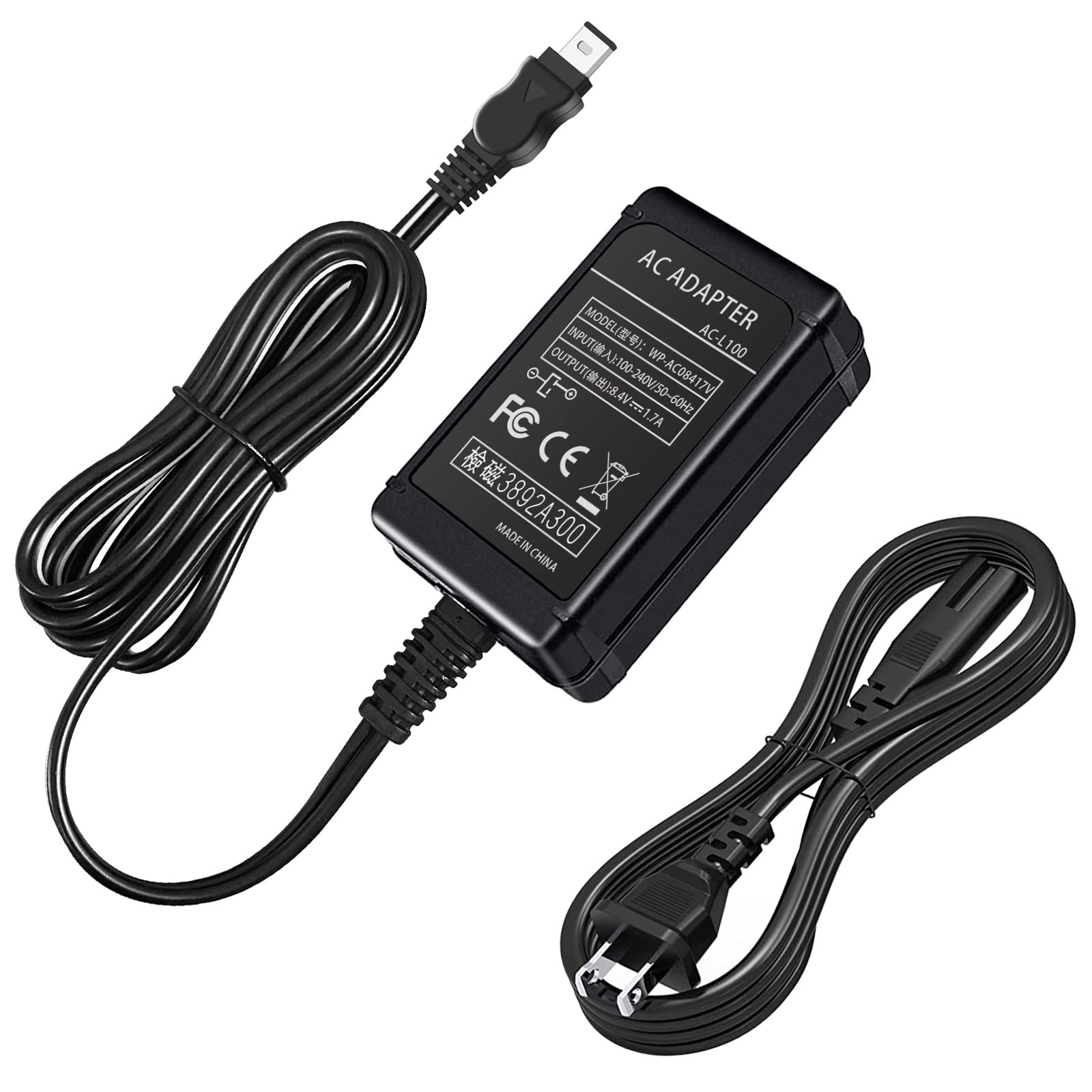 Original Sony AC-L100 Replacement Charger for Handycam Camcorder - Compatible with DCR-TRV128, TRV103, TRV130, TRV150, CCD-TRV108, TRV308 & Hi8 Models - Power Adapter Alternative for AC-L10A/L10B/L15A/L15B/L100A/L100B/L100C - Perfect for Travel Vlogging & Home Video Recording