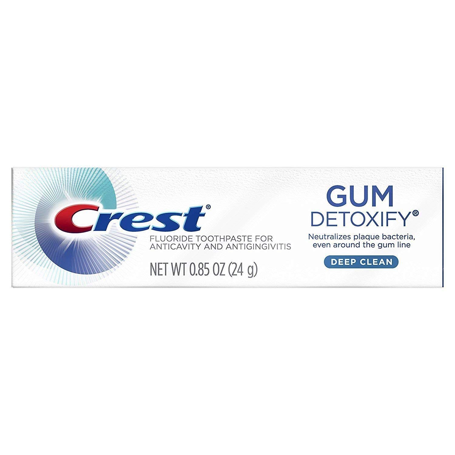 Crest Gum Detoxify Toothpaste - Deep Clean for Healthy Gums, Travel Size 0.85 oz (Pack of 36) | Whitening & Plaque Removal for Fresh Breath - Perfect for Travel, Office & Daily Oral Care