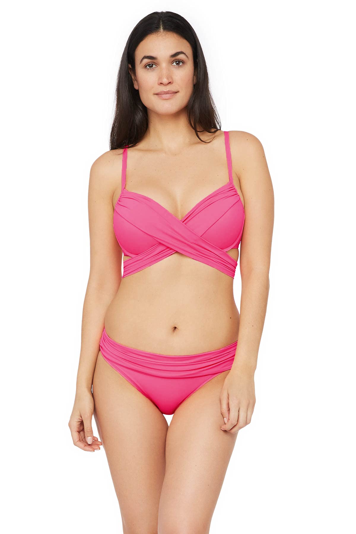 La Blanca Women's Island Goddess Wrap Underwire Push Up Swimsuit Top - Sexy Swimwear for Beach & Pool - Perfect for Vacations, Summer Getaways & Tropical Holidays