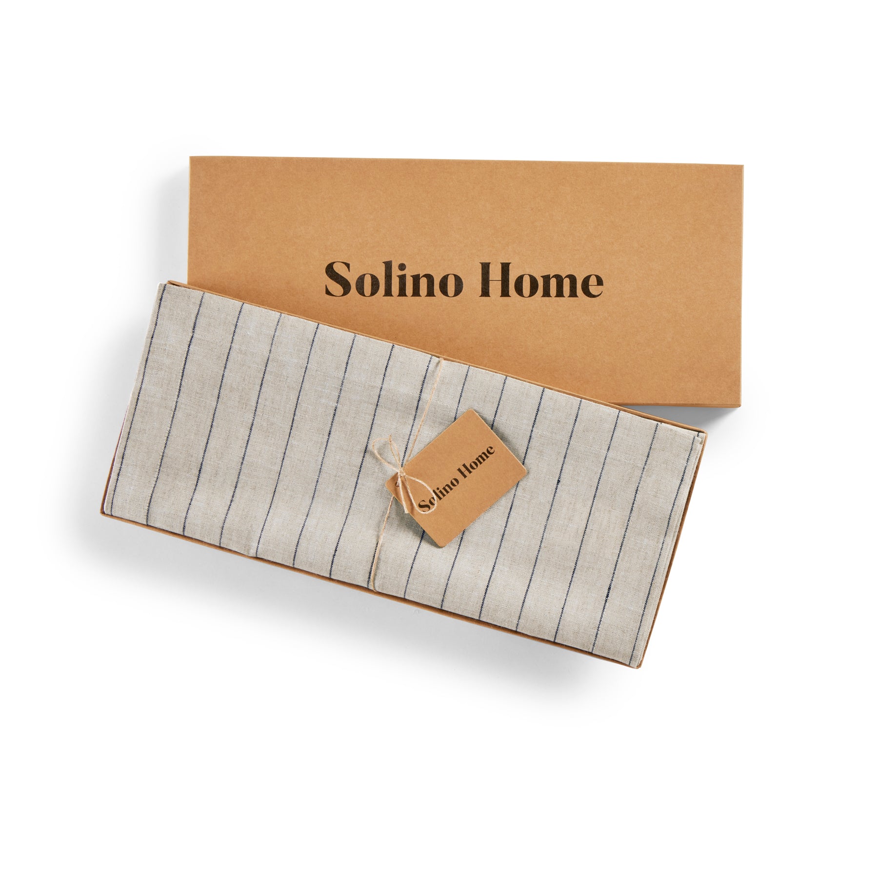 Elegant Pinstripe Table Runner - Premium Linen Dining Table Decor for Weddings, Parties & Holiday Gatherings - Perfect for Formal & Casual Dining Settings