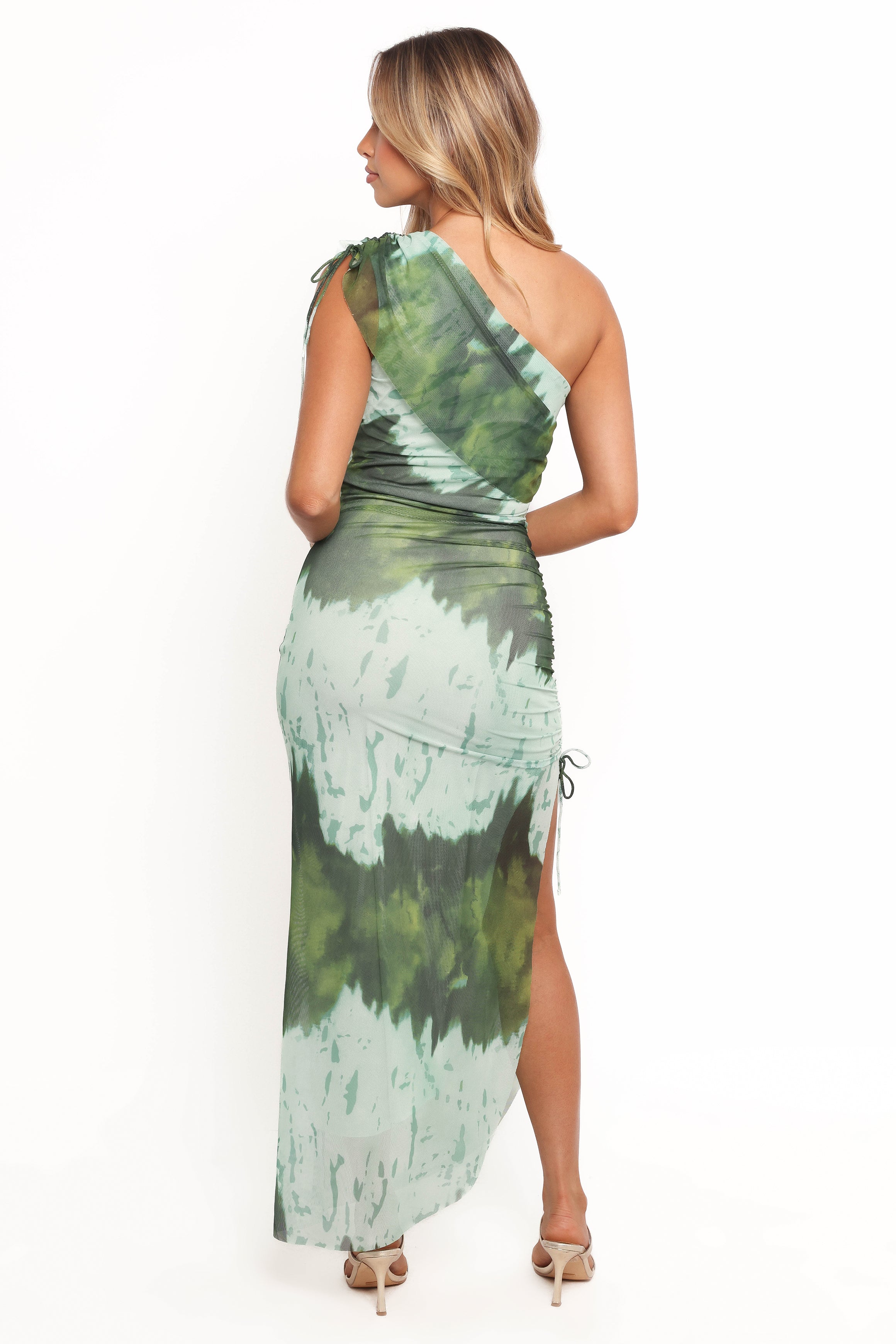 Adalynn One Shoulder Midi Dress for Women - Elegant Blue & Green Floral Summer Dress | Perfect for Beach Vacations, Date Nights & Cocktail Parties