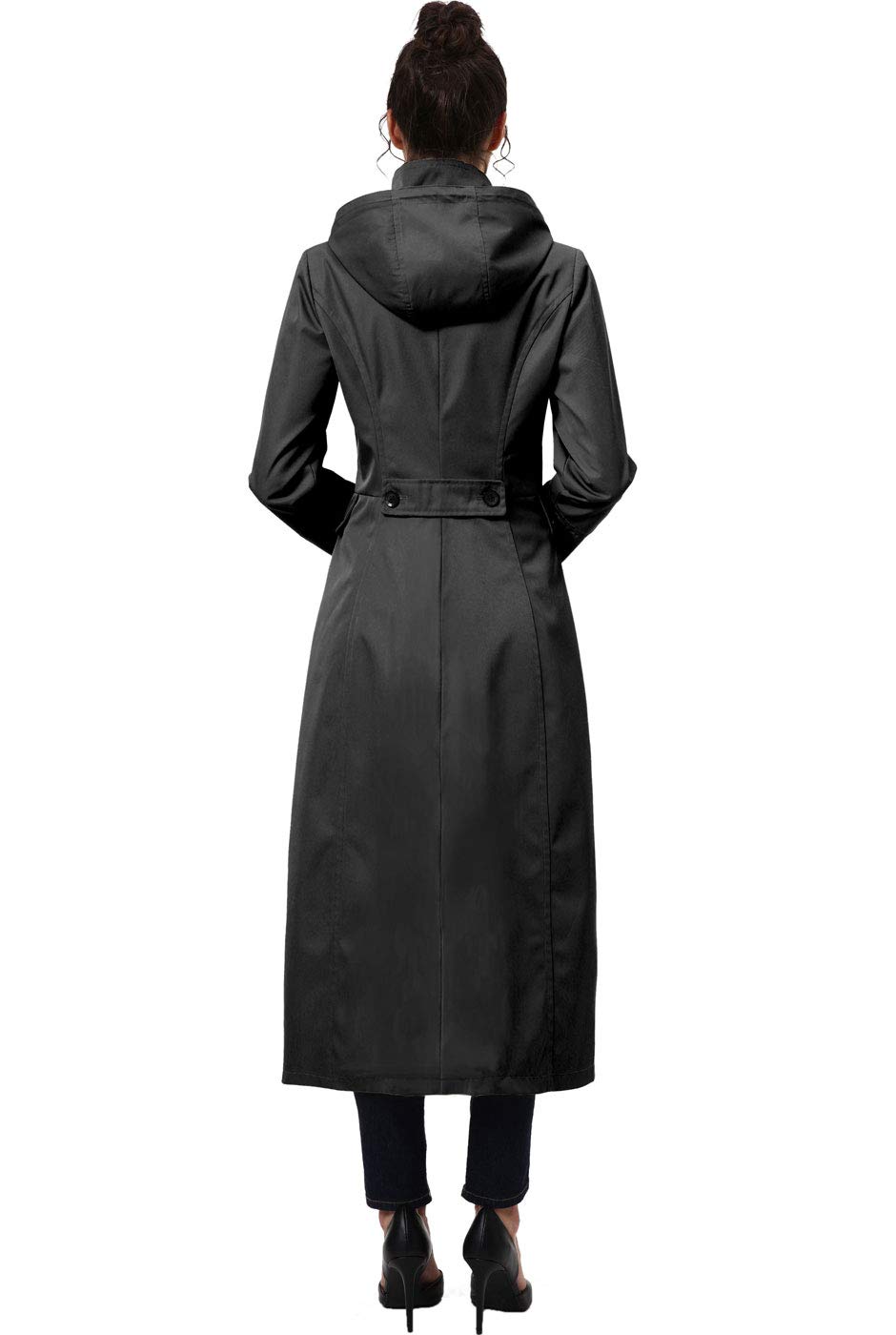 BGSD Women's Waterproof Hooded Maxi Long Trench Coat - Winter Raincoat with Belt, Windproof Outerwear for Regular & Plus Size | Perfect for Commuting, Travel & Outdoor Activities