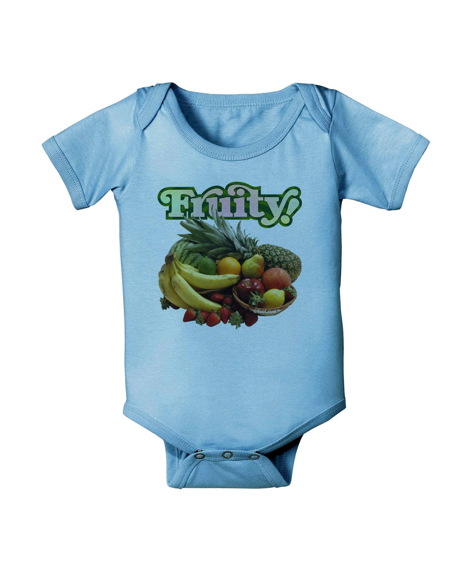 TooLoud Fruity Fruit Basket Baby Romper Bodysuit - Soft Cotton Infant Onesie for Boys & Girls | Perfect for Playtime, Photo Shoots & Everyday Wear