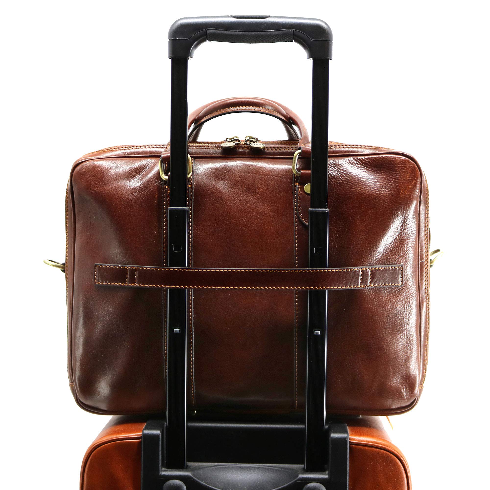Premium Genuine Leather Laptop Briefcase for Men & Women - Floto Firenze Professional Computer Messenger Bag for Work, Business Travel & Office Commute