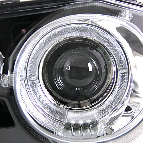 Spec-D Tuning Chrome Halo Projector Headlights with Amber Bumper Lights for Acura Integra - Upgrade Your Ride with Stylish LED Lighting for Night Driving & Street Racing