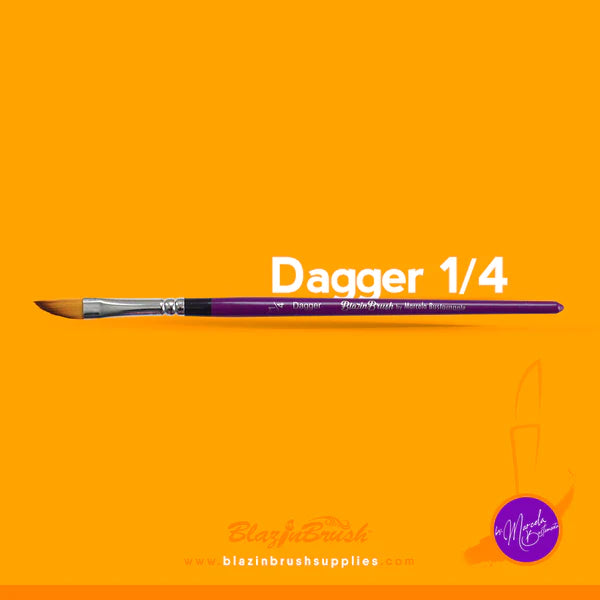 Blazin Brush Dagger 1/4 Inch - Premium Quality Paint Brush for Artists & DIY Projects - Perfect for Canvas Painting, Wall Touch-Ups & Crafting
