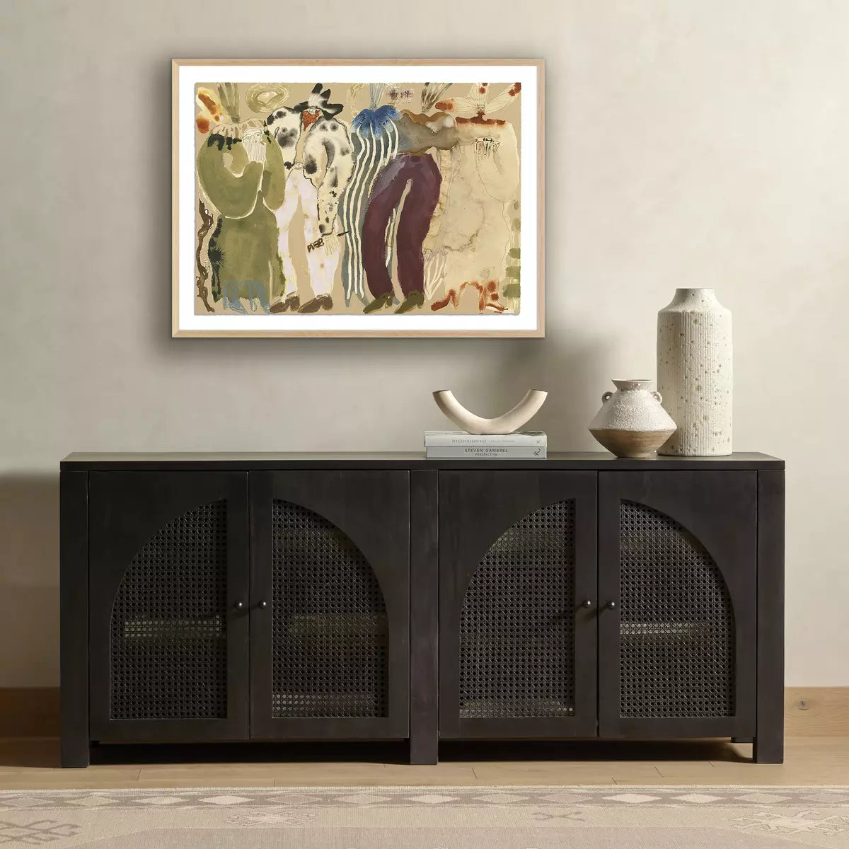 Dart Boy By Caroline Pinney - 48x36 Inch Canvas Wall Art - Modern Abstract Painting for Living Room, Bedroom & Office Decor