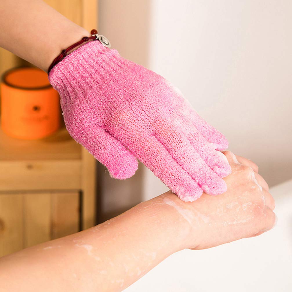 Ciieeo Exfoliating Bath Gloves - 4 Pairs Body Scrubber Mitts for Dead Skin Removal, Spa & Shower | Soft Washcloths for Back Massage & Skin Renewal | Perfect for Home Spa Day, Gift Sets & Bathroom Essentials (Random Colors)
