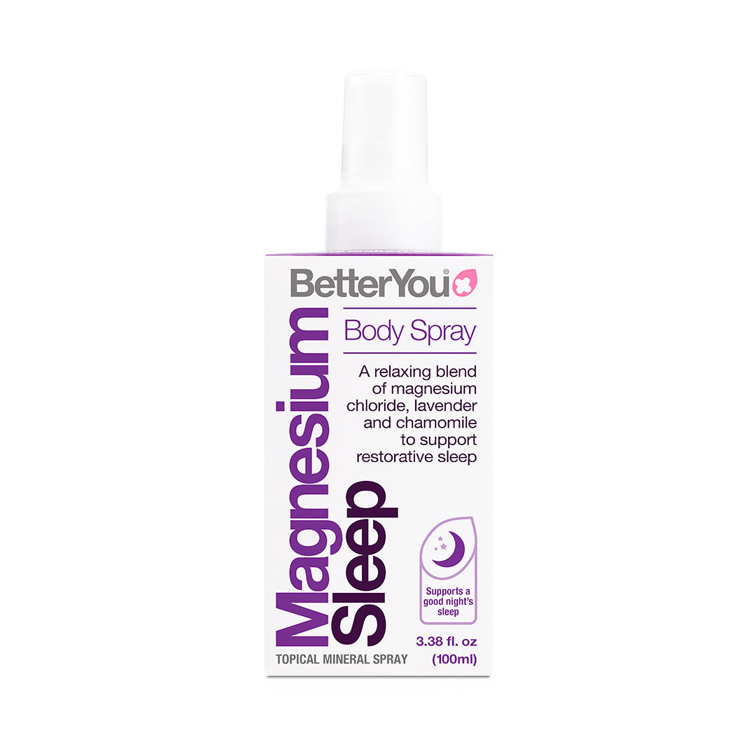 BetterYou Magnesium Sleep Body Spray 100ml - Natural Sleep Aid & Muscle Relaxant Spray for Adults - Promotes Relaxation & Better Sleep - Use Before Bedtime or After Workout