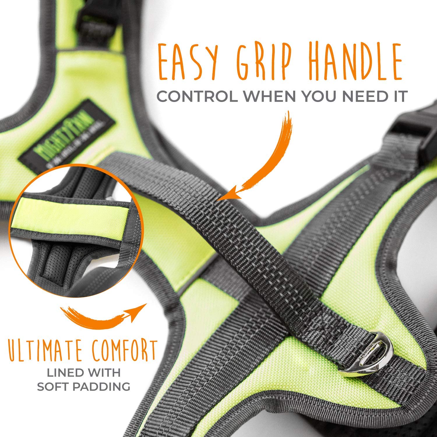 Mighty Paw Sport Harness 2.0 - Adjustable No-Pull Dog Harness with Padded Chest & Reflective Stitching - Small Green Pet Vest for Walking, Running, Hiking & Car Travel - Secure & Comfortable Outdoor Dog Gear