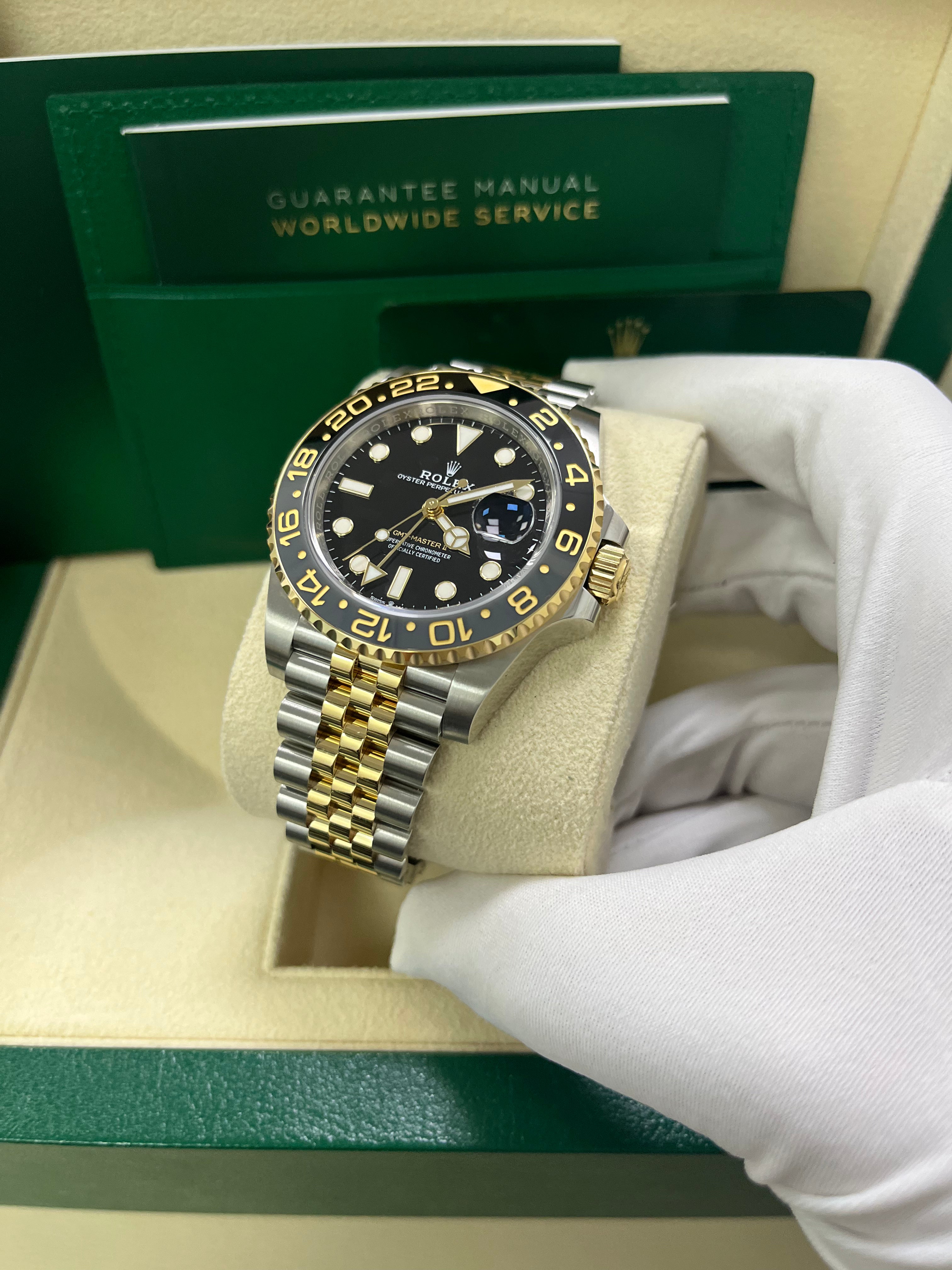 Rolex GMT Master II Two Tone Black Jubilee 126713GRNR Watch - Luxury Stainless Steel & Gold Men's Timepiece for Travel, Business & Special Occasions
