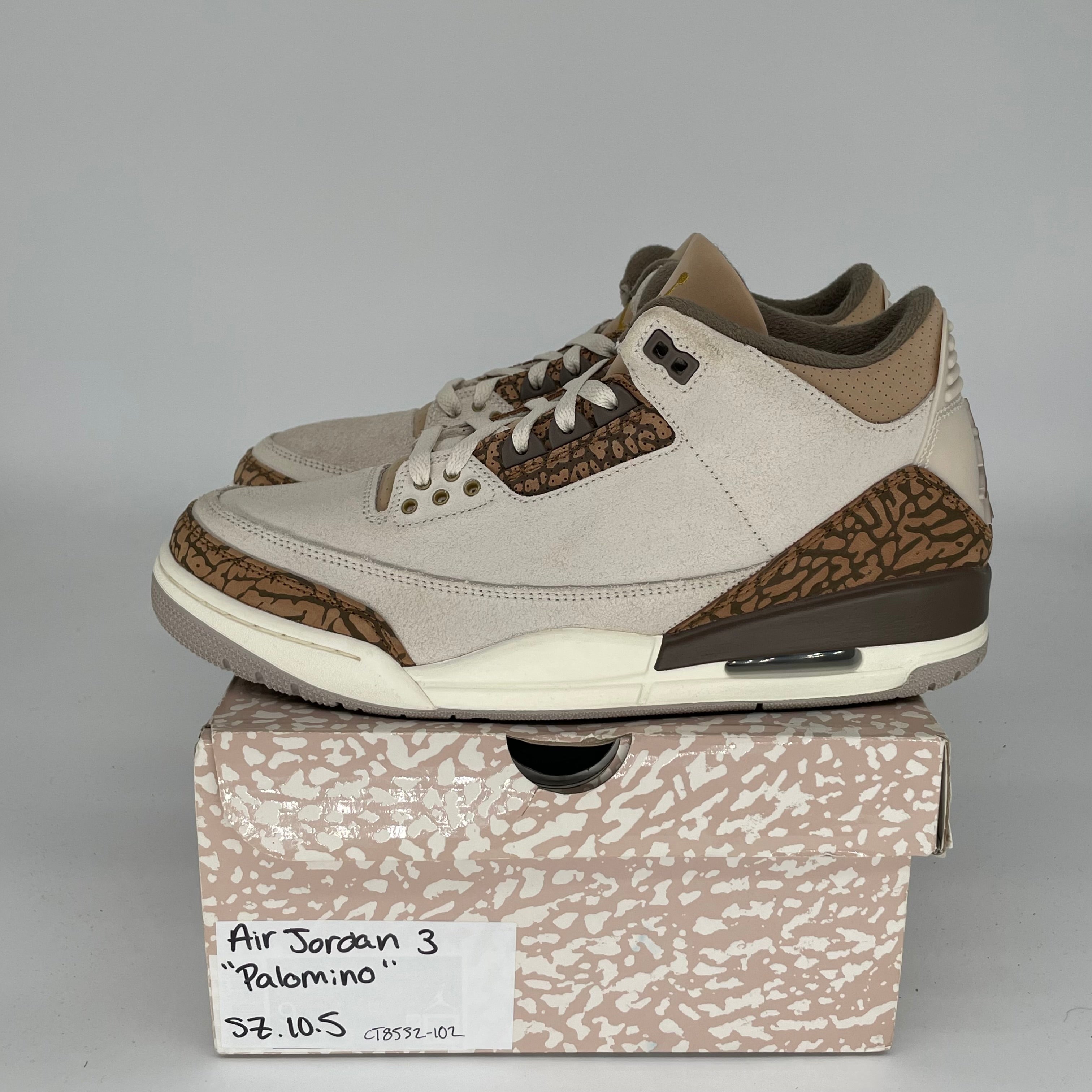 AIR JORDAN 3 PALOMINO Men's Basketball Shoes Size 10.5 - Style CT8532-102 - Retro Sneakers for Casual Wear & Street Fashion