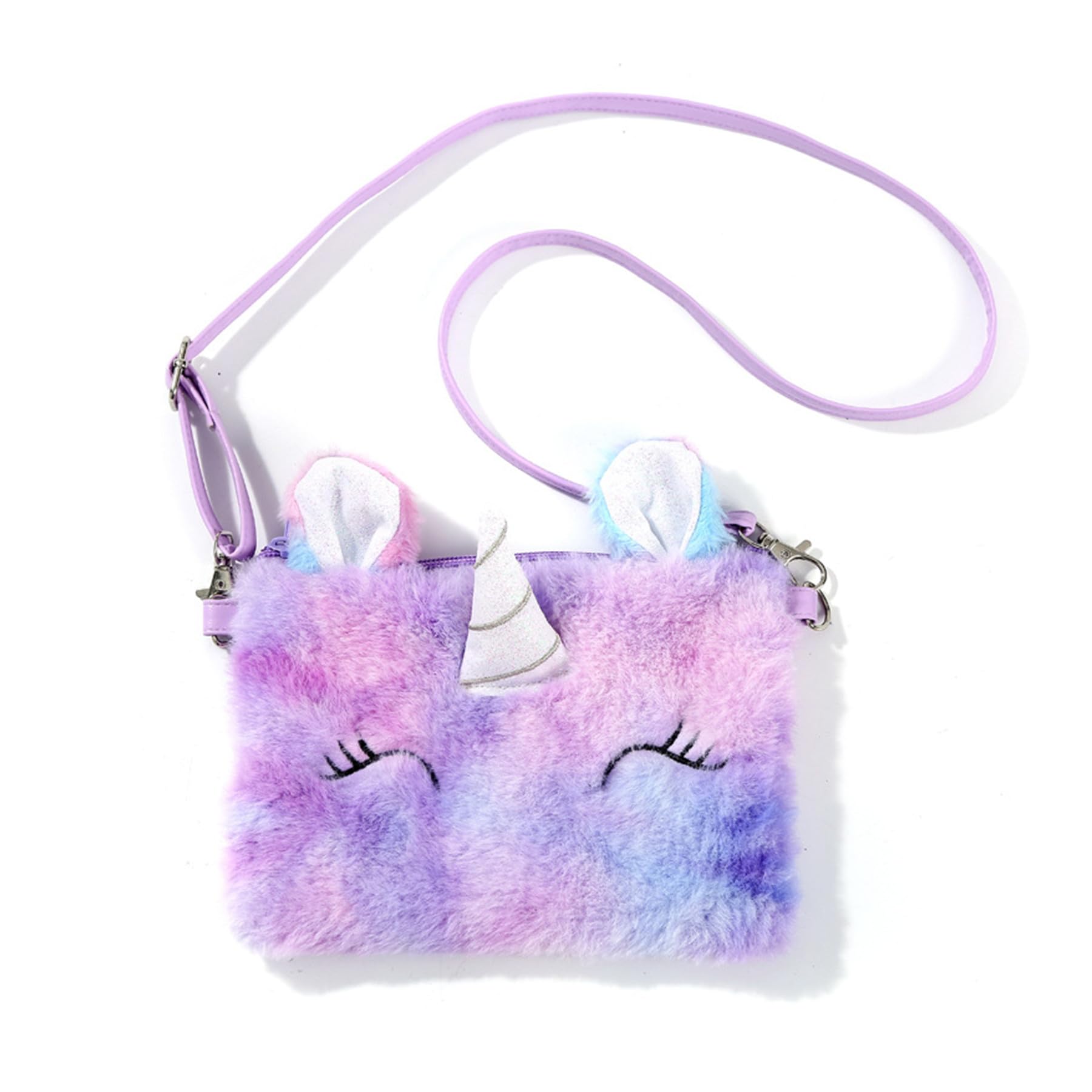 **MINGSEECESS Kids Wallet for Girls - Fluffy Crossbody Purse, Cute Fuzzy Shoulder Bag with Zipper, Tie-Dye Coin Purse - Perfect for School, Travel & Playdates**