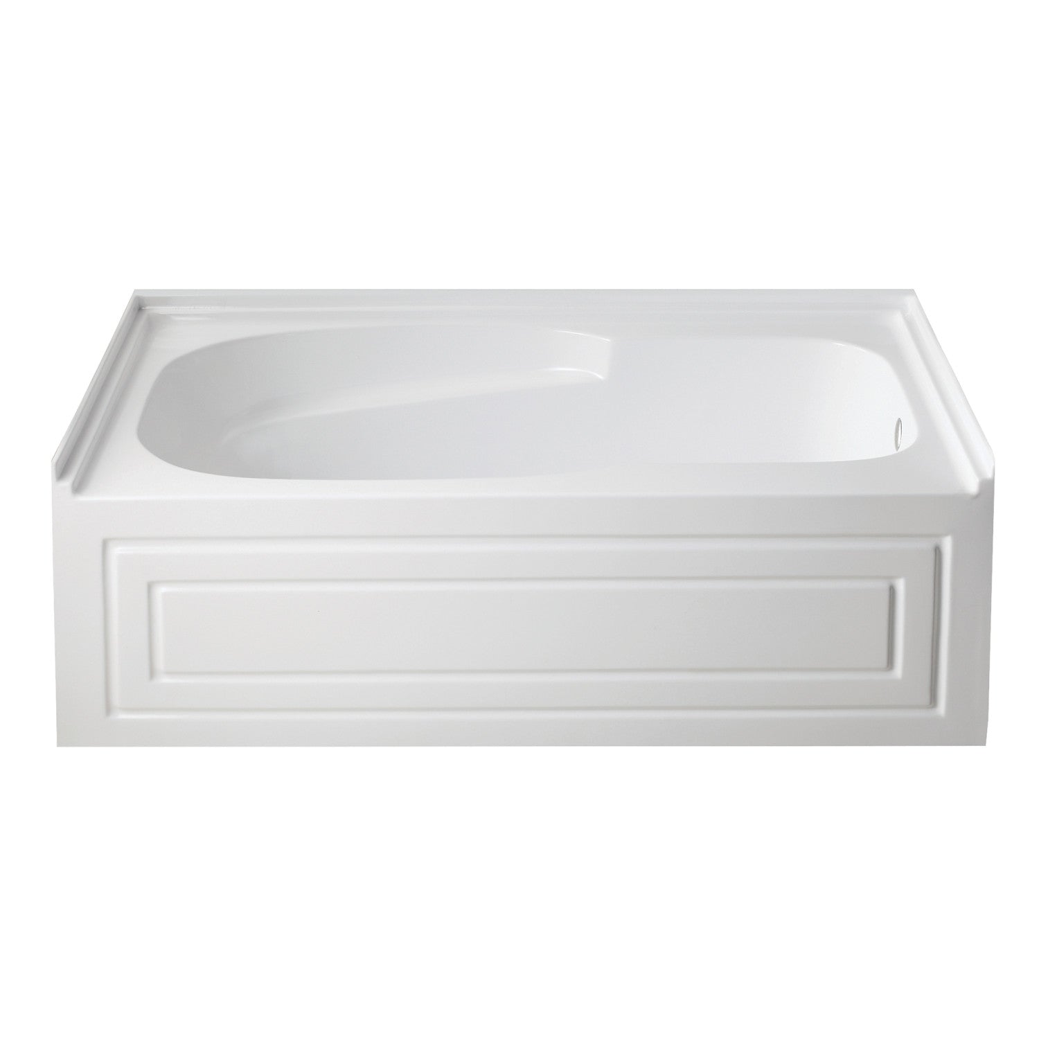 Aqua Eden 60 Inch Acrylic Rectangular 3-Wall Alcove Bathtub with Armrests, Anti-Skid Surface & Right Hand Drain - Glossy White | Freestanding Soaking Tub for Master Bathroom, Spa Relaxation & Small Space Bathrooms