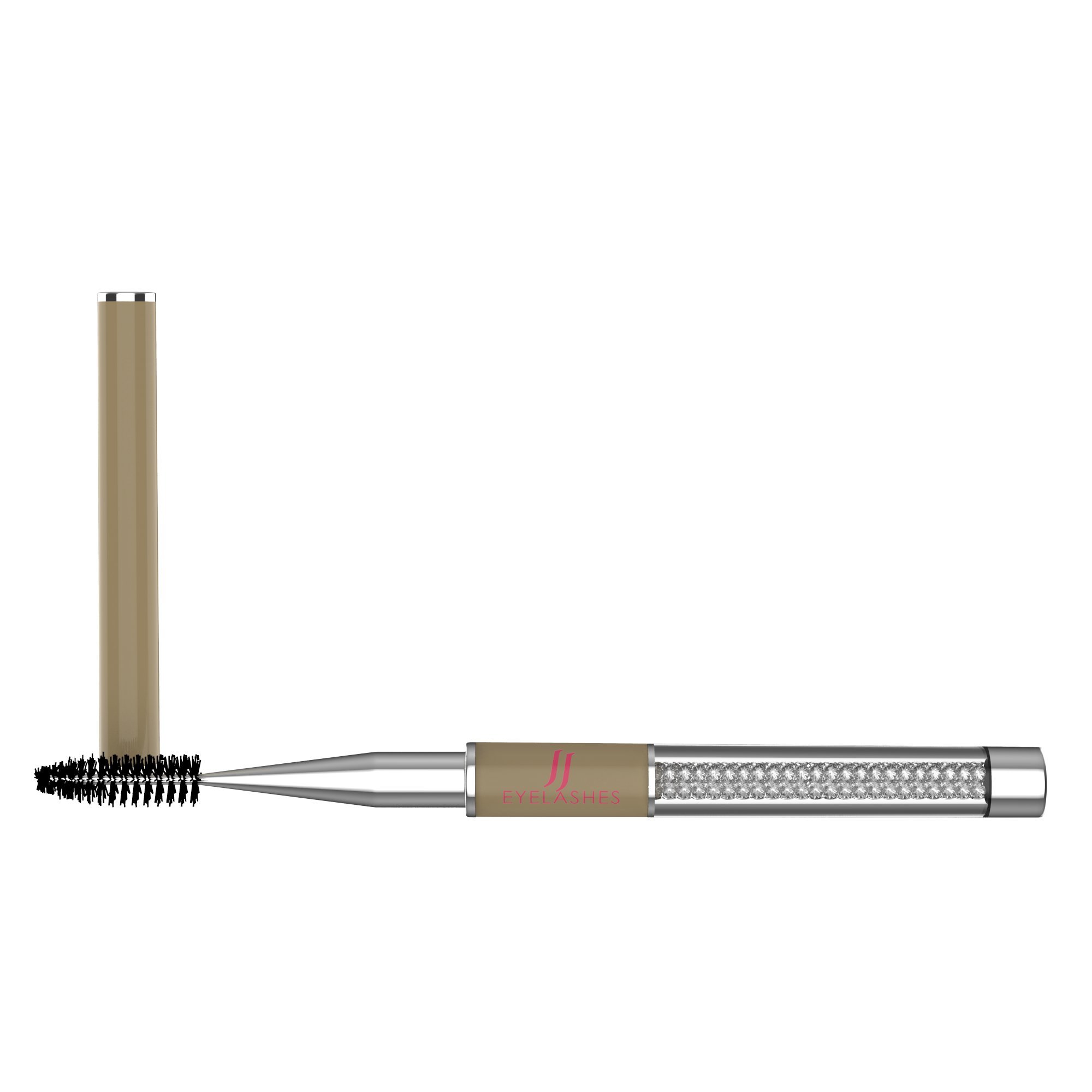 BARA Crystal Eyelash Brush with Cap - Professional Eyelash & Eyebrow Comb, Mascara Applicator Wand, Lash Extension Separator | Portable Travel Cosmetic Brush for Makeup, Salon & Daily Beauty Routine