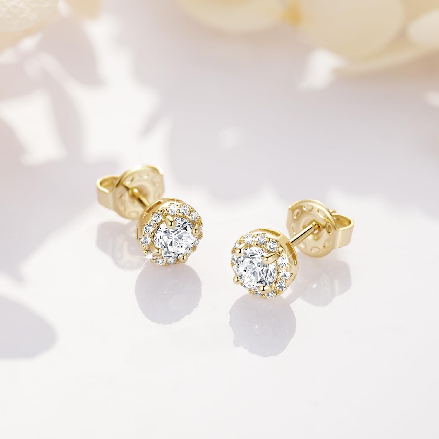14K Gold Stud Earrings for Women - Lightweight Hypoallergenic Classic Small Gold Earrings (6.5mm & 8.5mm) | Perfect for Everyday Wear, Gifts & Special Occasions