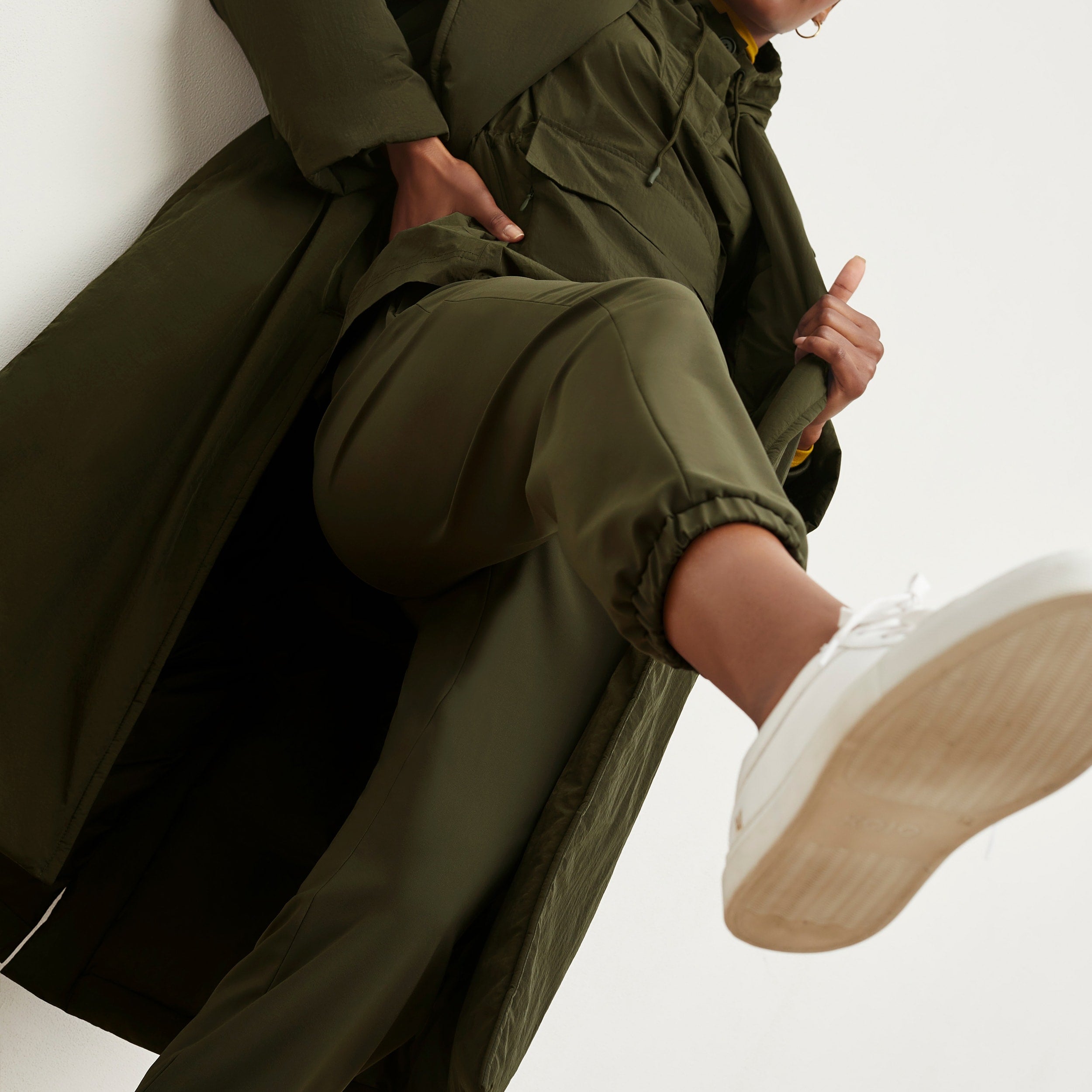 Delaney Jogger Pants for Women - OrigamiTech Stretch Olive Green Joggers | Comfortable Workout, Yoga, Lounge & Casual Wear