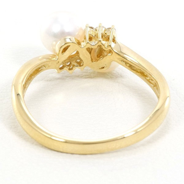 18K Yellow Gold Pearl Diamond Ring for Women - Elegant Bridal Jewelry & Wedding Engagement Gift - Perfect for Anniversaries, Proposals & Special Occasions
