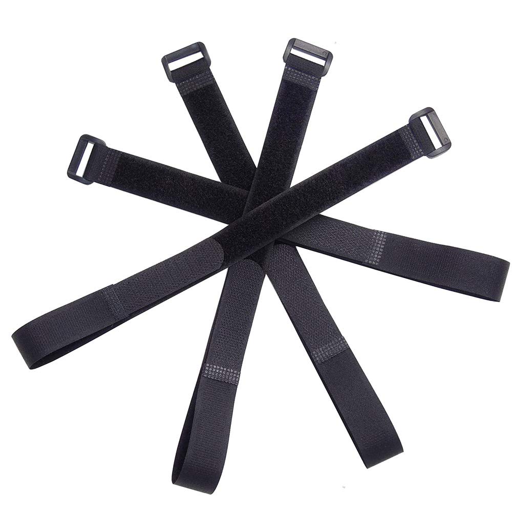 Aiqeer 30 Pack 40cm Black Reusable Hook and Loop Cable Ties - Adjustable Fastening Straps for Organizing Wires, Cords & Electronics - Perfect for Home Office, Computer Desk & TV Cable Management