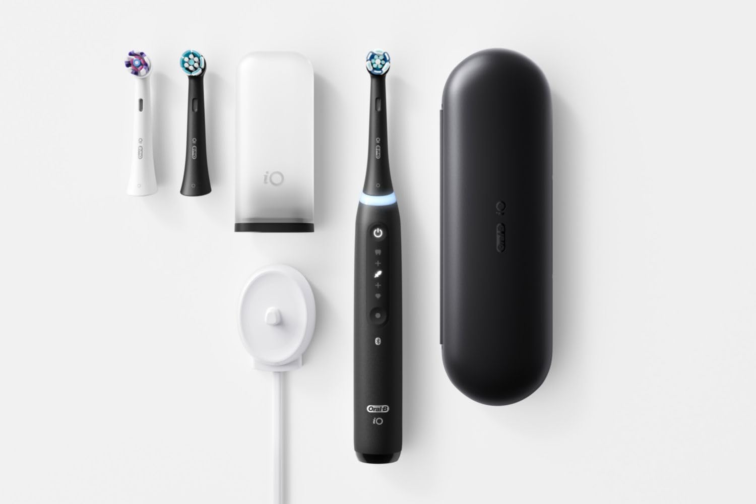 Oral-B iO5 Deep Clean + Whitening Rechargeable Electric Toothbrush with Pressure Sensor, 5 Modes & Travel Case - Black | Professional Teeth Cleaning for Home & Travel Use