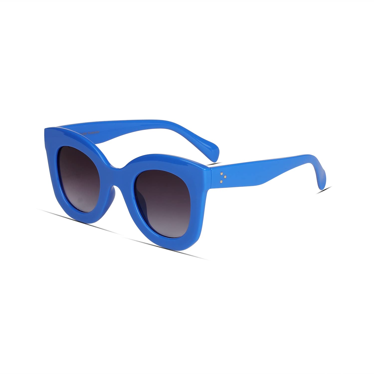 Trendy Butterfly Sunglasses for Women - Round Cat Eye Sun Glasses with Thick Frame & Freckles Design | Perfect for Beach, Summer Outfits & Fashion Accessories