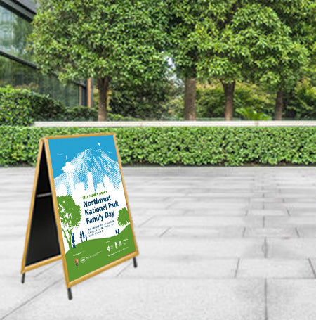 16x20 Wooden A-Frame Sign Holder with 1 1/4