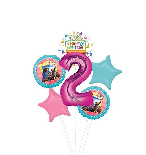 Mayflower Wonder Park 2nd Birthday Party Supplies - Pink Number 2 Balloon Bouquet Decorations for Girls' Birthday, Baby Shower & Celebration Decor