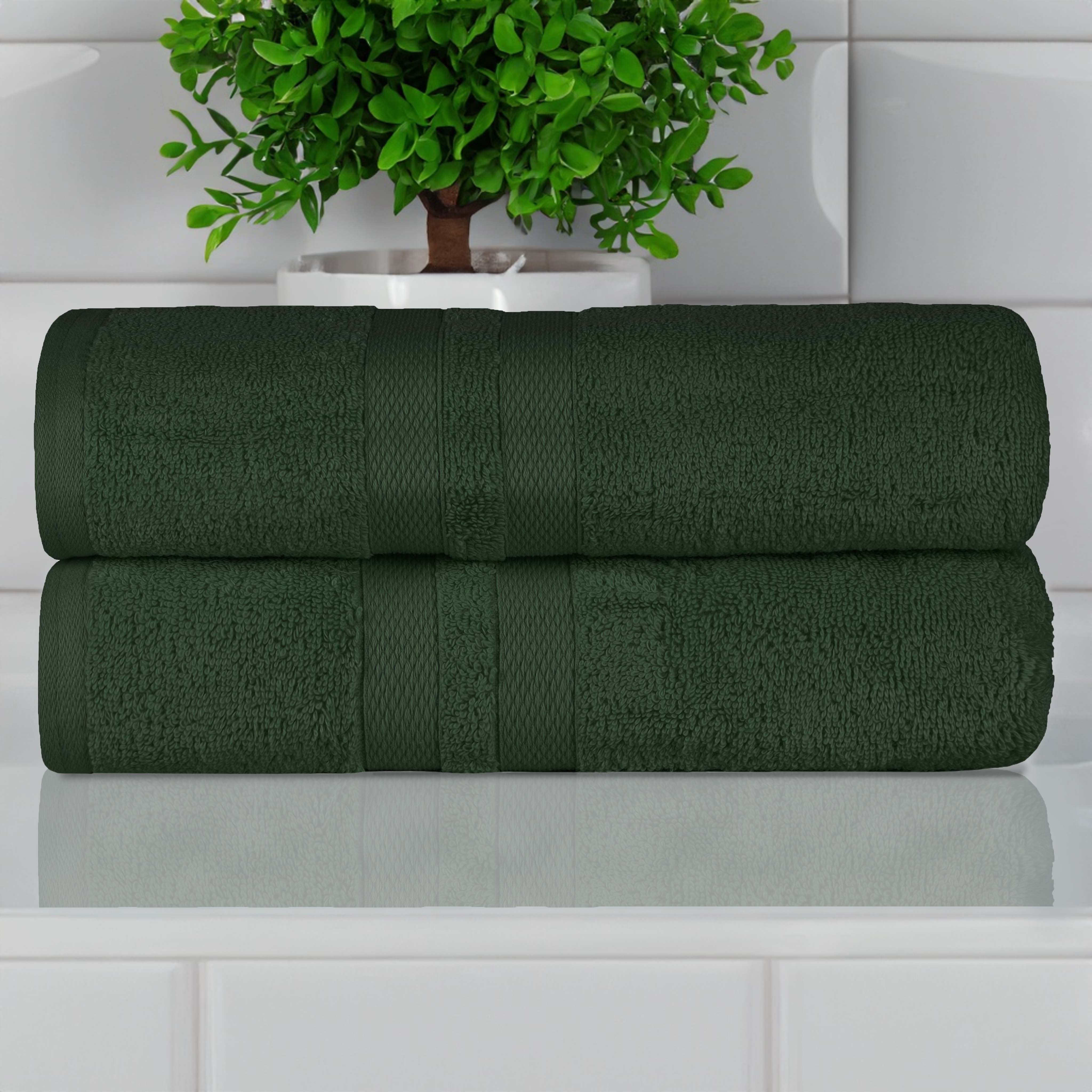 Ultra Soft 100% Cotton Quick Dry Bath Towels Set of 2 - Absorbent & Plush for Bathroom, Spa, Pool, Gym & Beach Use