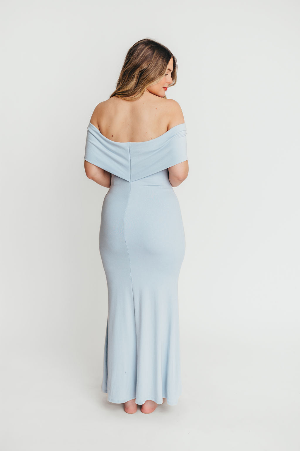 Monroe Maxi Dress in Blue - Bump Friendly Maternity Dress for Women | Flowy Summer Dress for Pregnancy, Beach, Vacation & Special Occasions