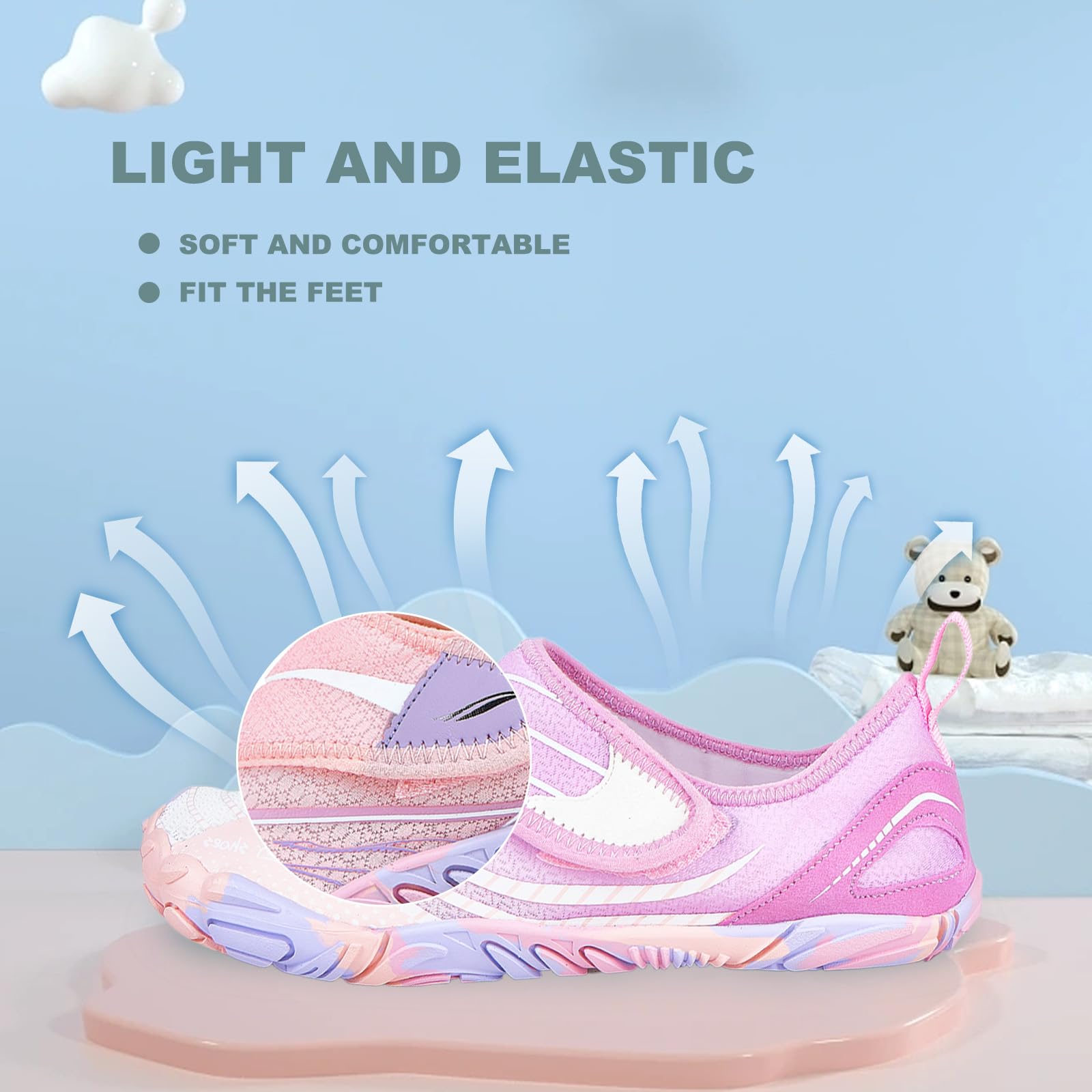 AoSiFu Kids Water Shoes for Boys & Girls - Quick Dry Aqua Socks for Beach, Pool & Sports - Lightweight Barefoot Swim Shoes (Toddler/Little Kid/Big Kid) - Perfect for Swimming, Surfing, Kayaking & Water Play