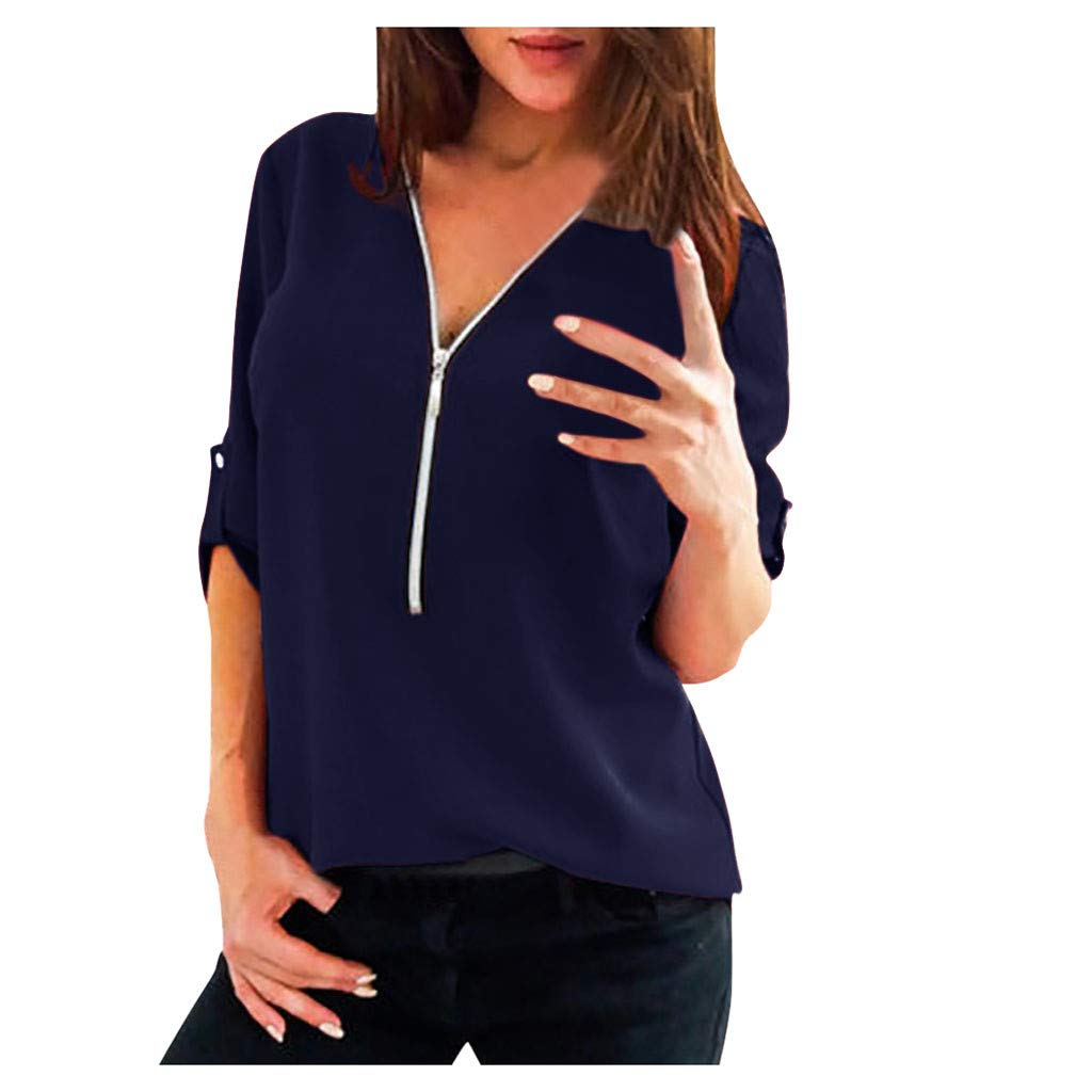 Junior's Active Long Sleeve Blouse - Loose Fit Casual Zipper Top with High Neck for Women & Girls | Perfect for Yoga, Workouts & Everyday Wear (White)