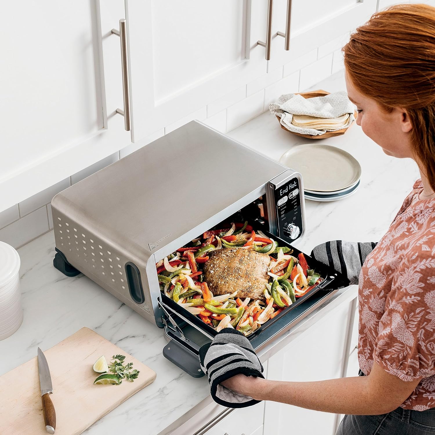 Ninja FT205CO Digital Air Fryer Toaster Oven 10-in-1 Countertop Oven with XL Capacity - Air Fry, Bake, Broil, Roast, Toast - Includes Air Fry Basket, Sheet Pan, Wire Rack & Crumb Tray - Perfect for Small Kitchens, Dorms & RV Cooking (Silver)