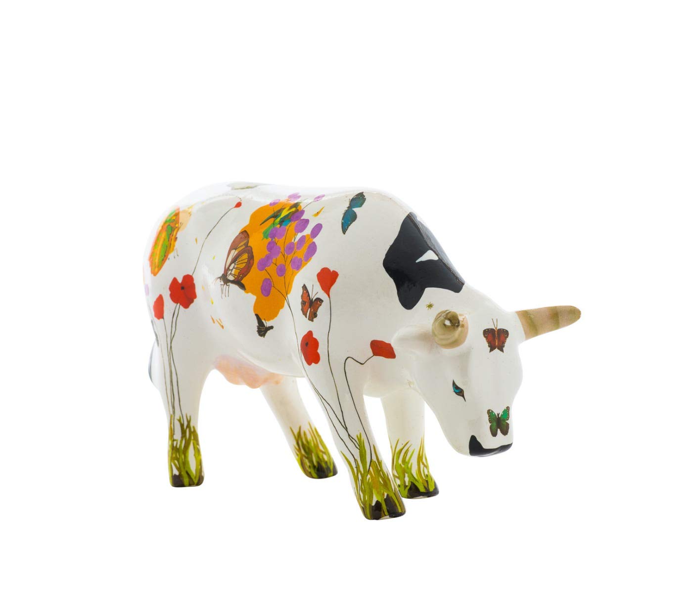 CowParade Ramona Medium Ceramic Cow Statue - Hand-Painted Collectible Figurine for Home Decor, Office Display, and Gift Giving