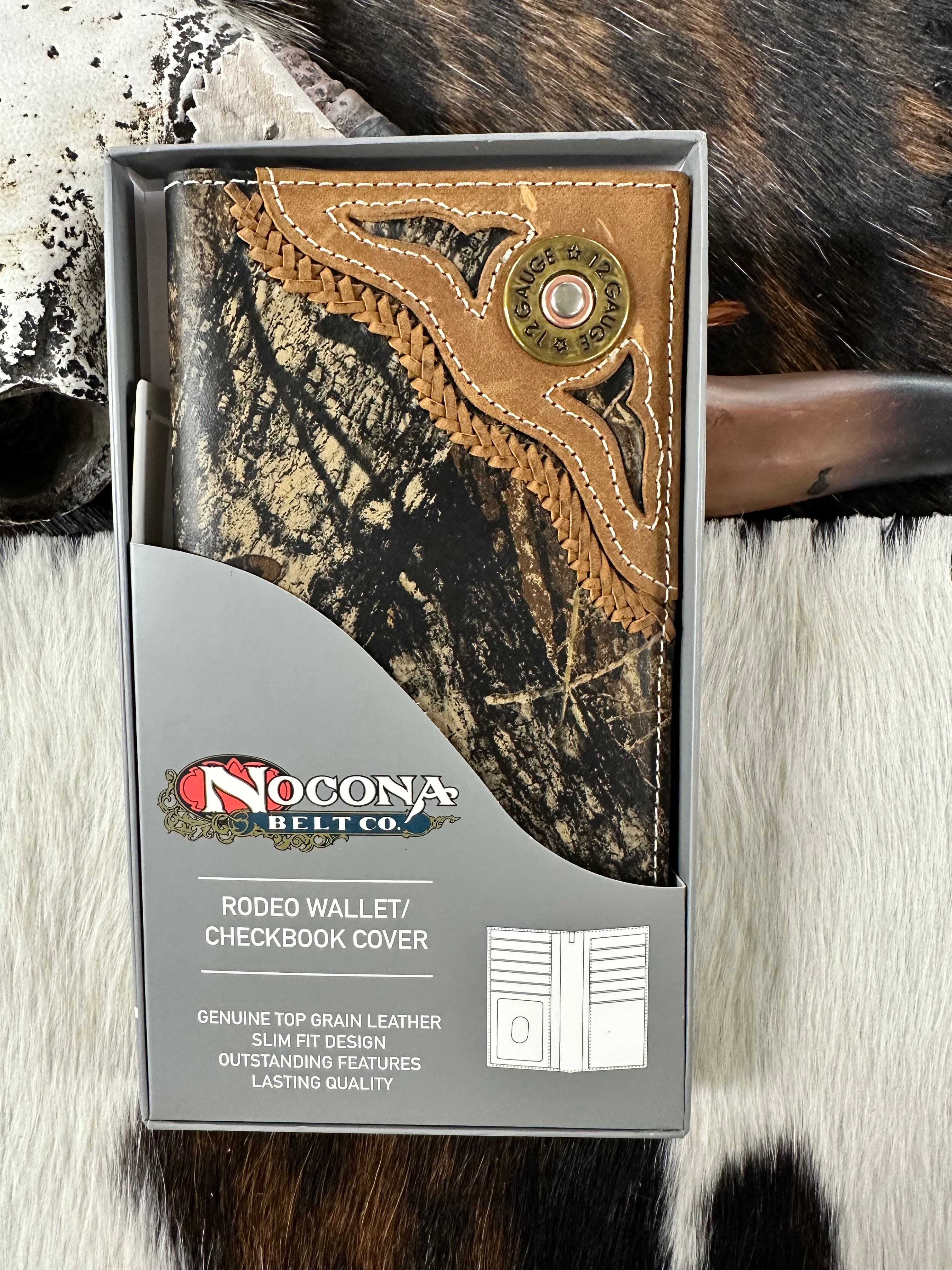 Nocona Camouflage Leather Wallet with Bullet Concho - Stylish Bifold Wallet for Men, Perfect for Outdoor Adventures & Everyday Use