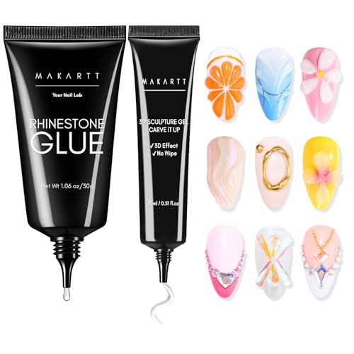 Nail Rhinestone Glue & 3D Nail Gel Kit
