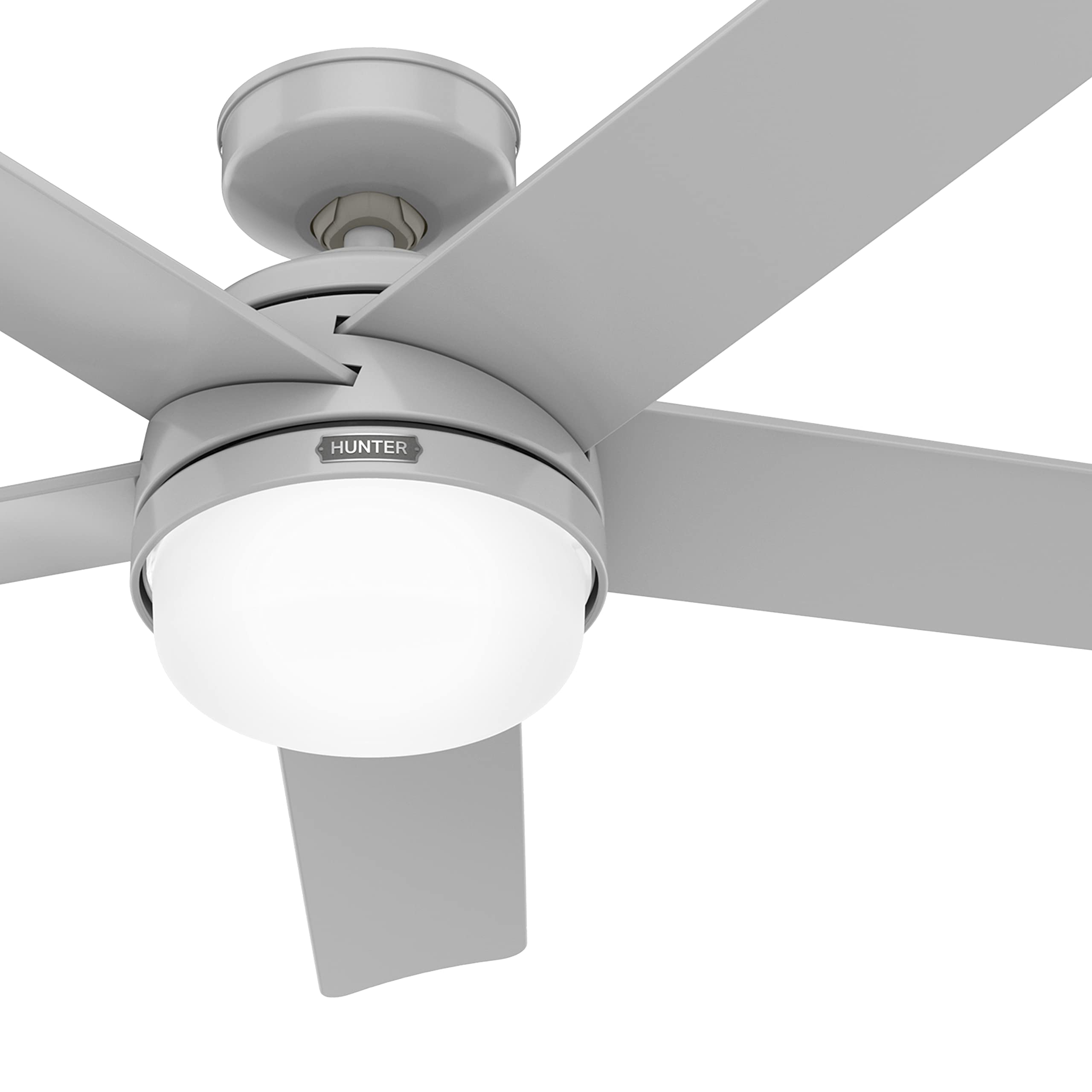 Hunter Fan 52 Inch Outdoor Ceiling Fan with LED Light Kit & Remote Control - Dove Grey (Renewed) - Perfect for Patio, Deck, and Covered Porch Cooling