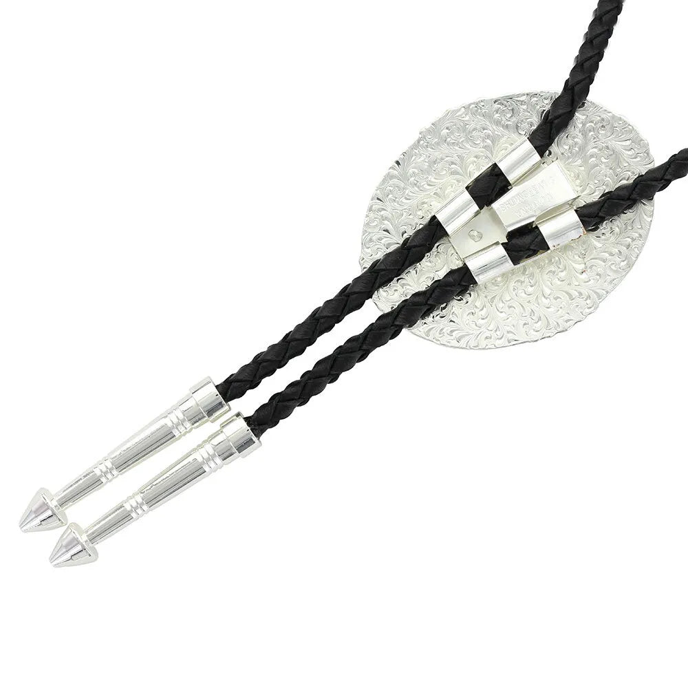 Vintage Southwestern Rancher's Bolo Tie - Handcrafted Antiqued Silver Western Neckwear for Men | Perfect for Cowboy Parties, Western Weddings & Country Music Events