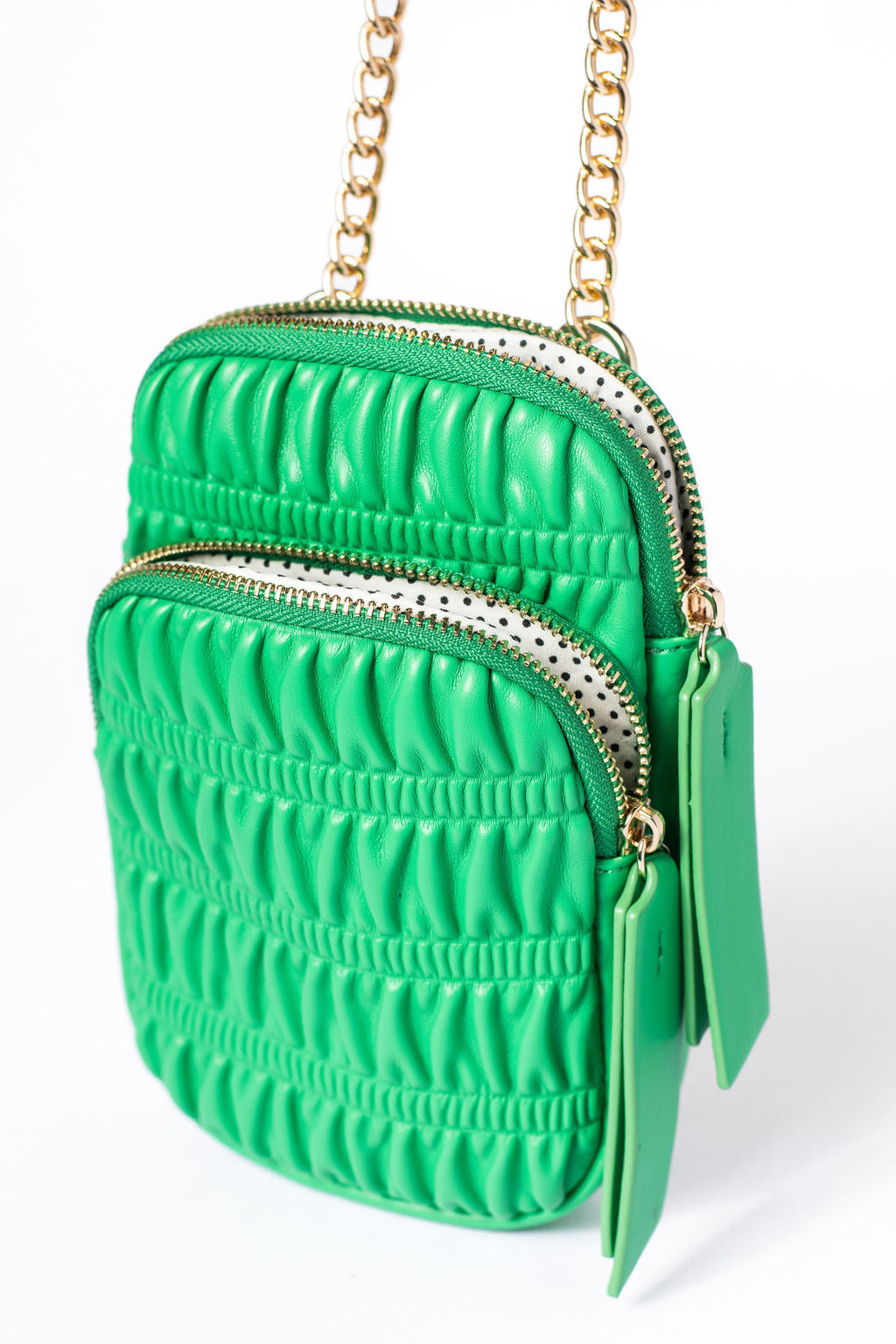 Stylish Green Ruched Crossbody Purse for Women - Fashionable Small Shoulder Bag with Adjustable Strap - Perfect for Daily Use, Shopping & Travel