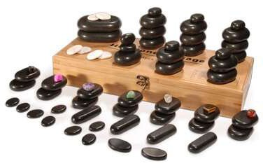 64-Piece Massage Hot Stones Set with Display Box - Relaxing Spa & Therapy for Home Use, Perfect for Stress Relief & Muscle Pain