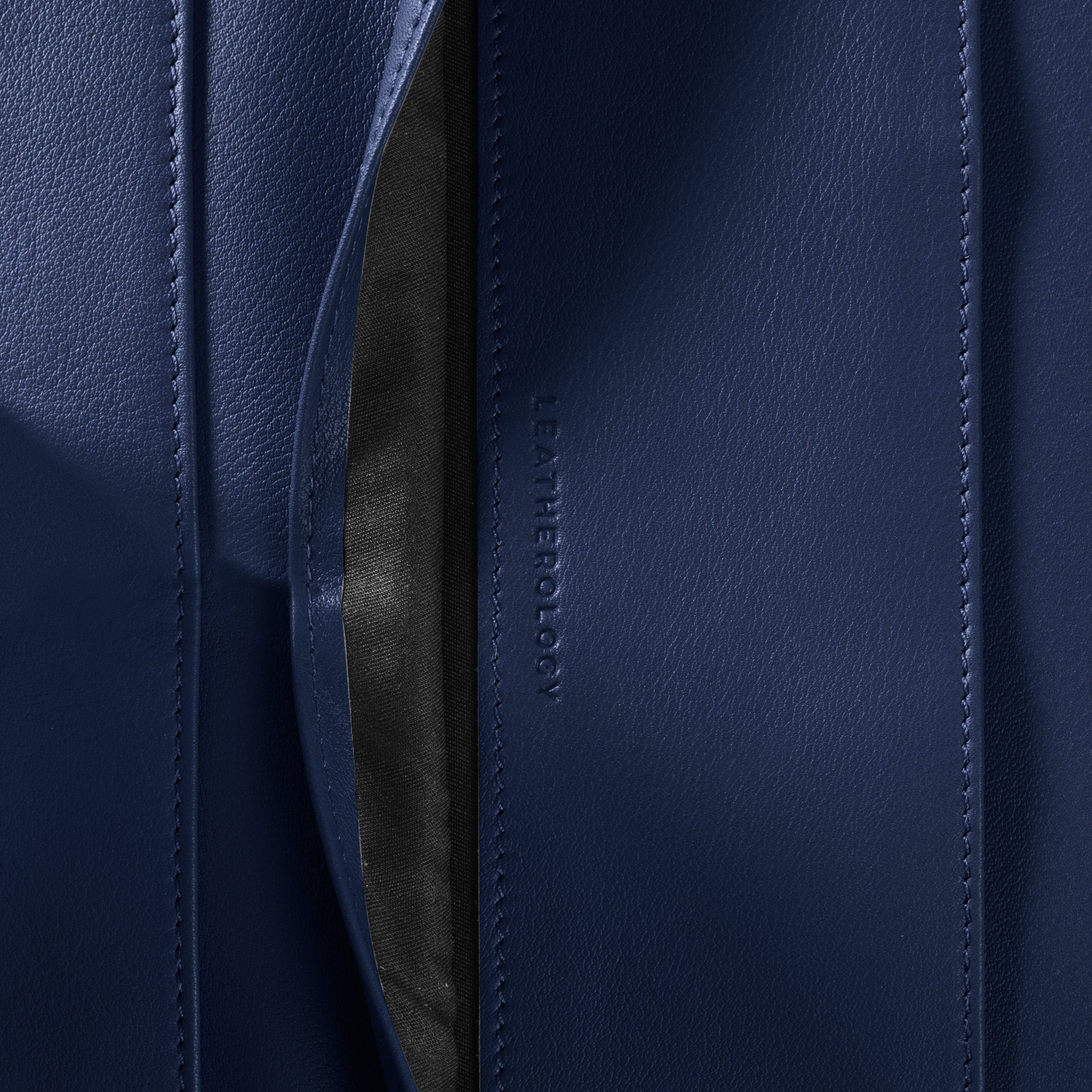 Premium Leather Executive Zippered Portfolio - Navy Blue Business Organizer for Professionals | Perfect for Meetings, Travel & Office Use