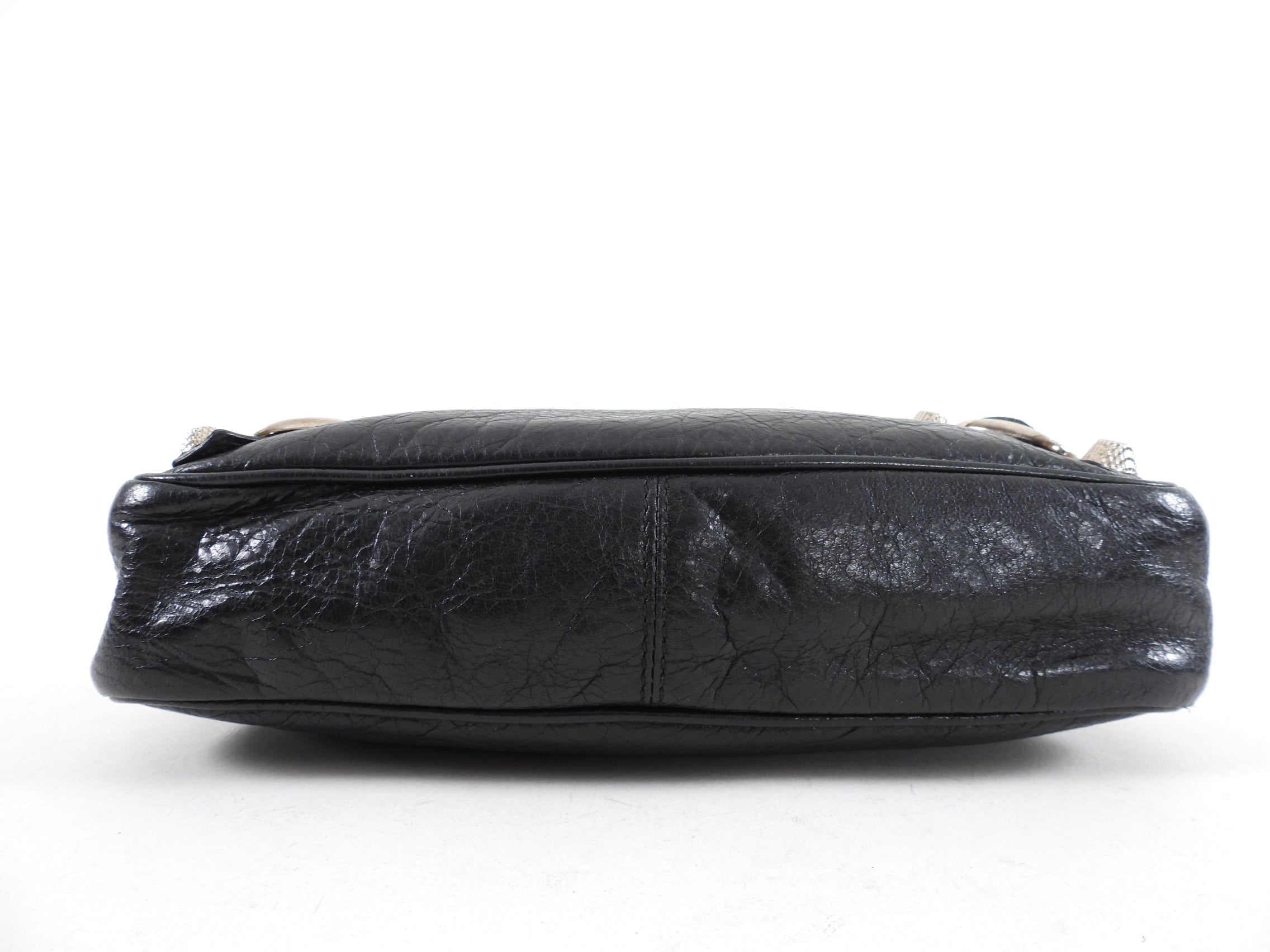 Balenciaga Black Leather Giant 12 Stud Hip Crossbody Bag for Women | Luxury Designer Handbag for Parties, Dating & Night Out