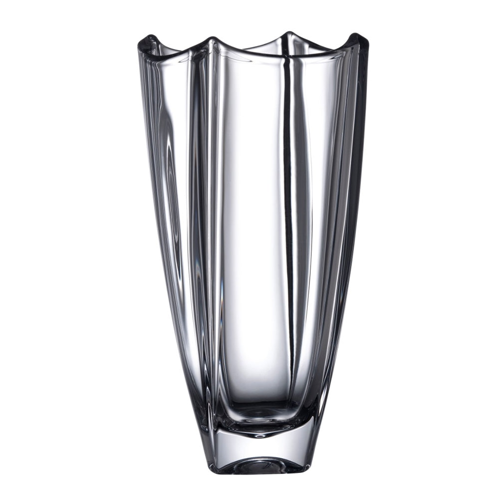 Galway Crystal Dune 12 Inch Square Glass Vase - Elegant Home Decor for Centerpieces, Wedding Decorations & Modern Interior Design