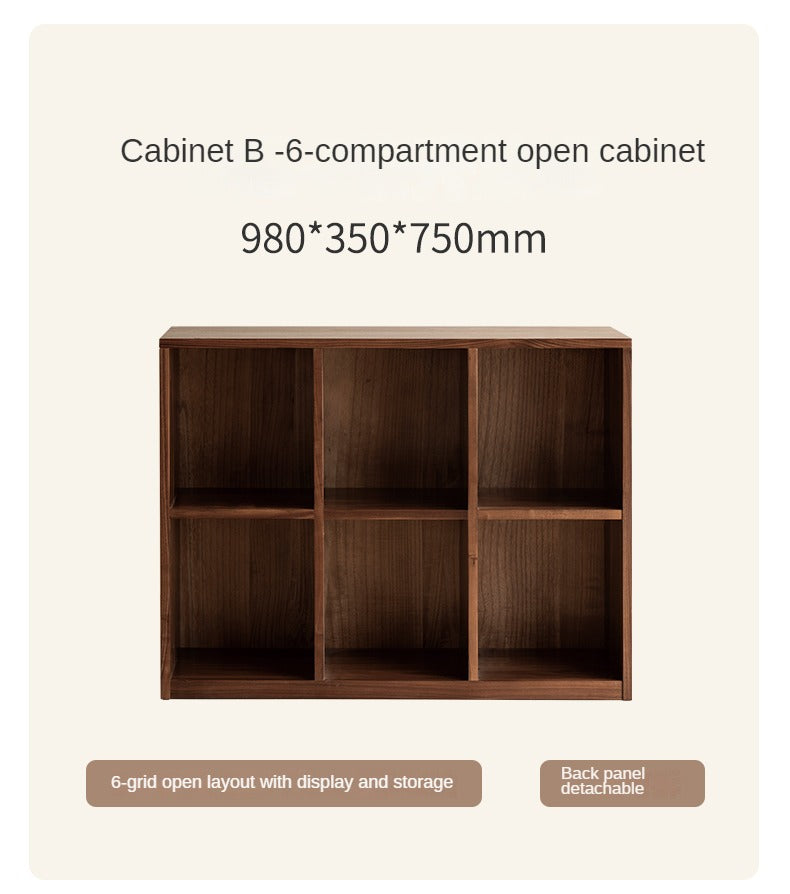 Solid Black Walnut & Ash Wood Bookcase Shelf - Rustic Floor Standing Bookshelf for Living Room, Home Office & Library Storage