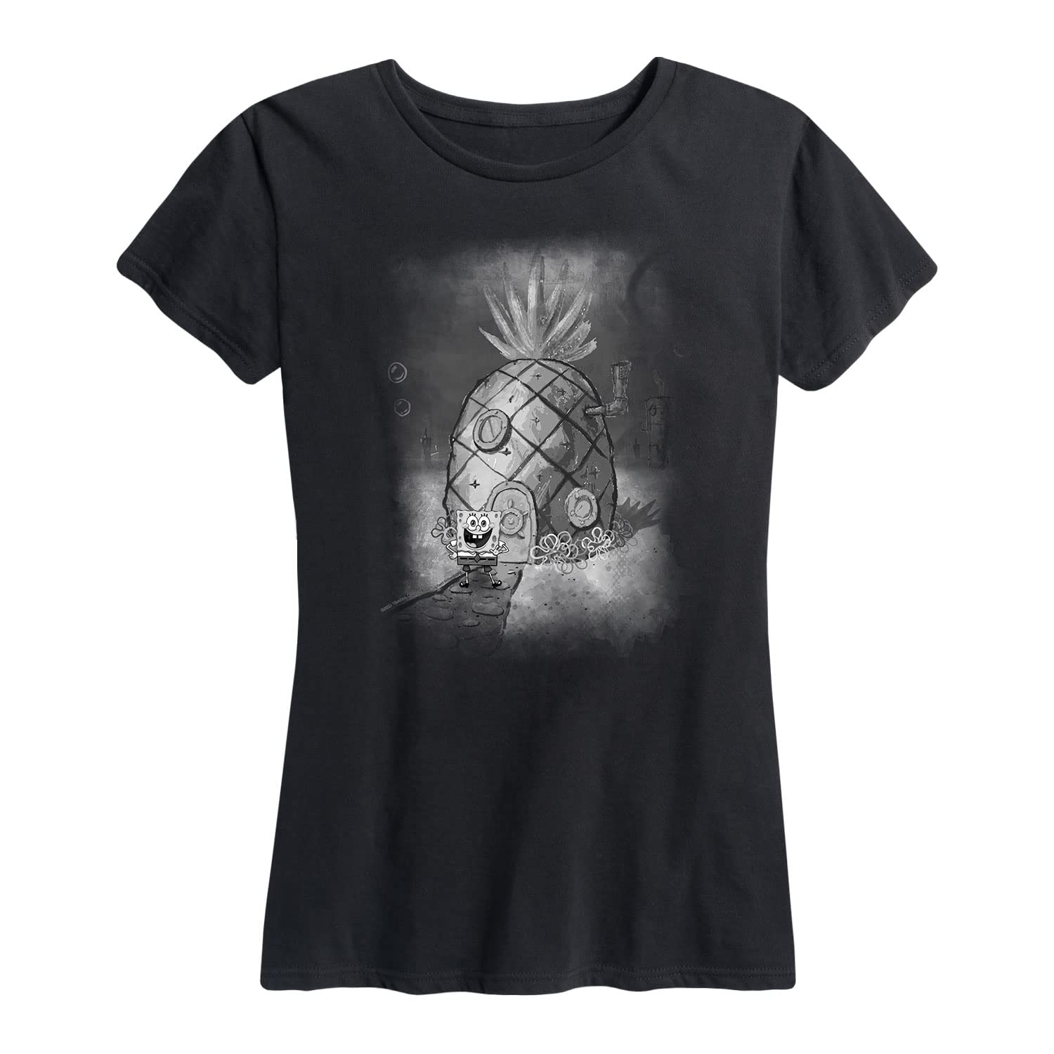 Spongebob Squarepants & Friends Women's Graphic T-Shirt | Short Sleeve Cotton Tee | Cartoon Character Apparel | Casual Wear for Women & Fans | Perfect for Everyday Outfits, Cosplay & Gift Giving