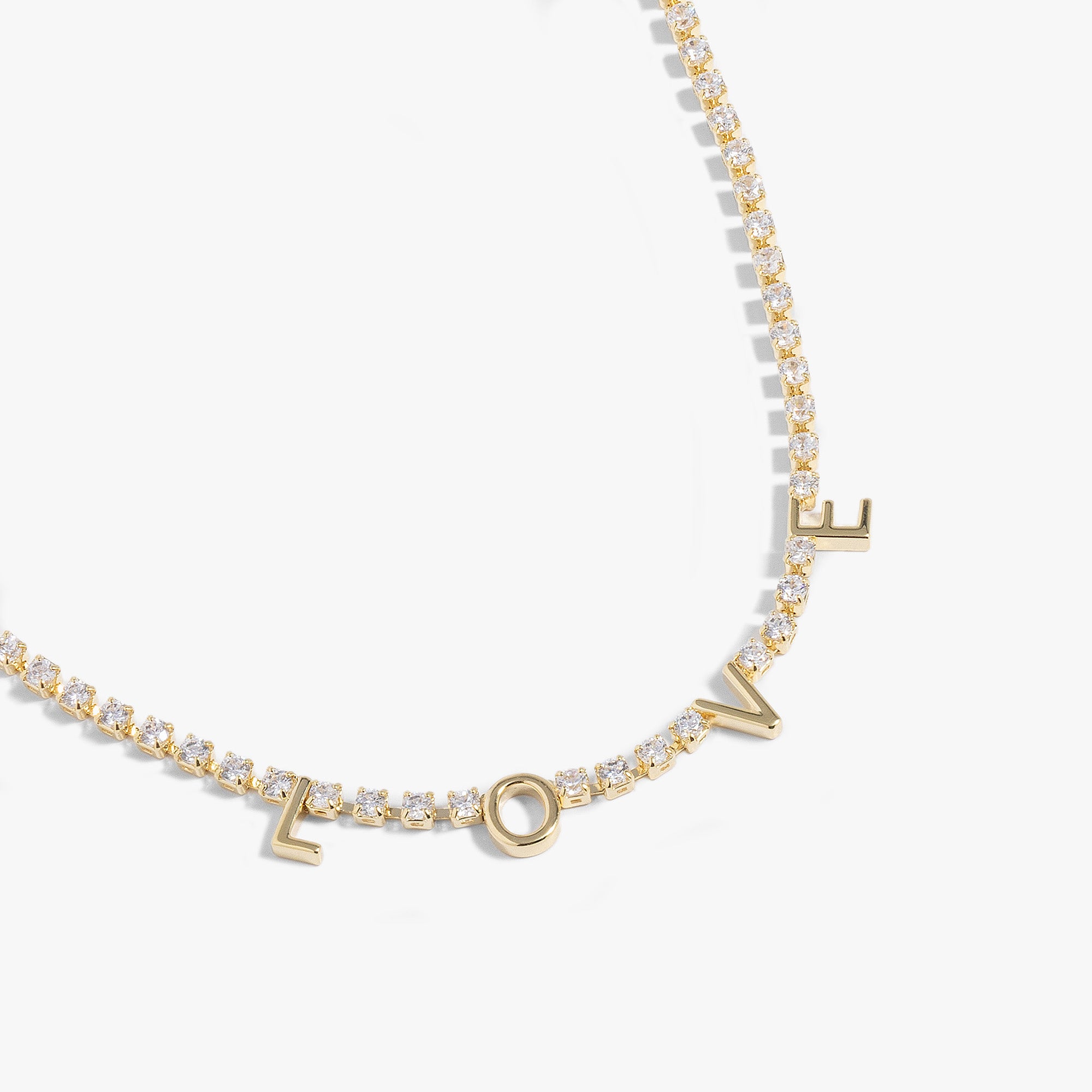 Elegant Love Crystal Tennis Necklace for Women - Perfect for Weddings, Anniversaries & Special Occasions