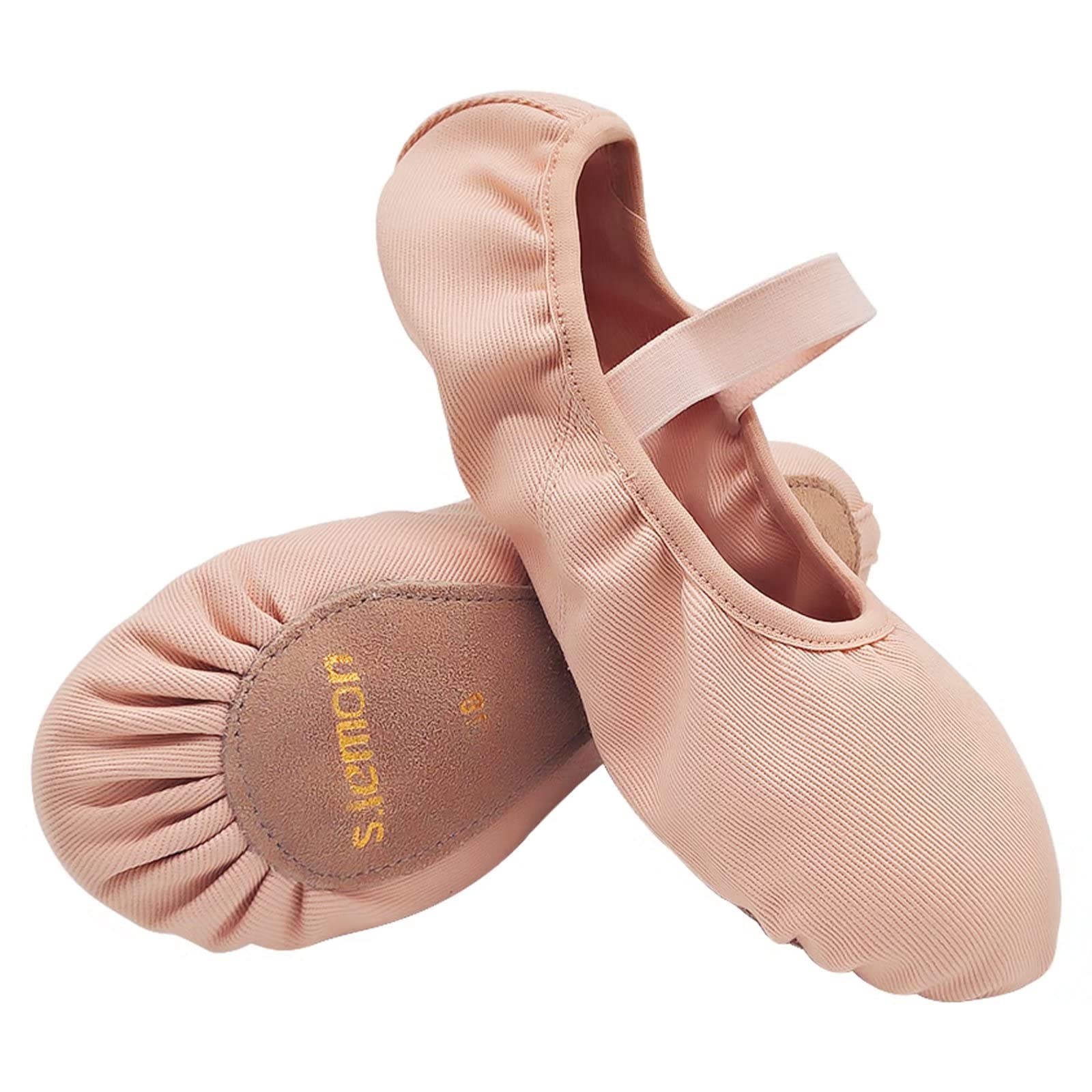 Girls Ballet Shoes - Stretch Canvas Split Sole Dance Slippers for Ballet, Jazz, Contemporary - Comfortable Ballet Flats for Adult/Kids/Boys/Toddler in Beige - Perfect for Dance Class, Recital & Practice